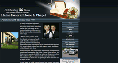 Desktop Screenshot of hainefuneralhome.com