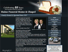 Tablet Screenshot of hainefuneralhome.com